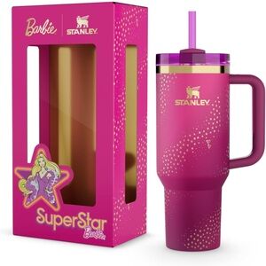 Stanley x Barbie Hot Pink SuperStar Travel Tumbler with Straw 40oz